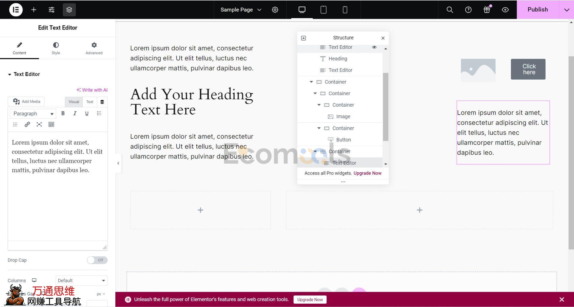 Elementor基础：Container（容器）和Layout（布局）详解