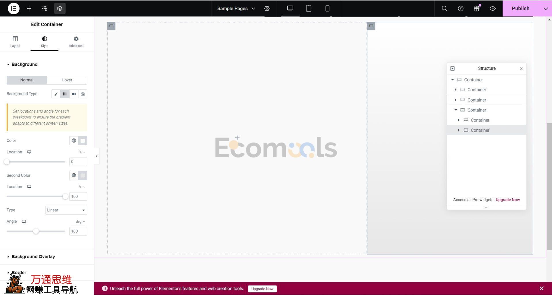 Elementor基础：Container（容器）和Layout（布局）详解