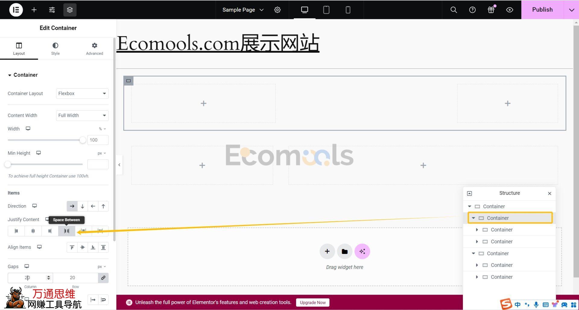 Elementor基础：Container（容器）和Layout（布局）详解